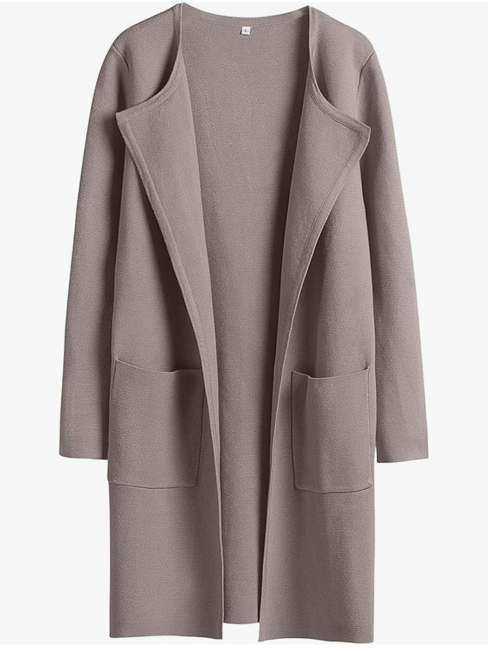 Anrabess Women's Cardigan Sweater Open Front Knit Long Jacket in Taupe S